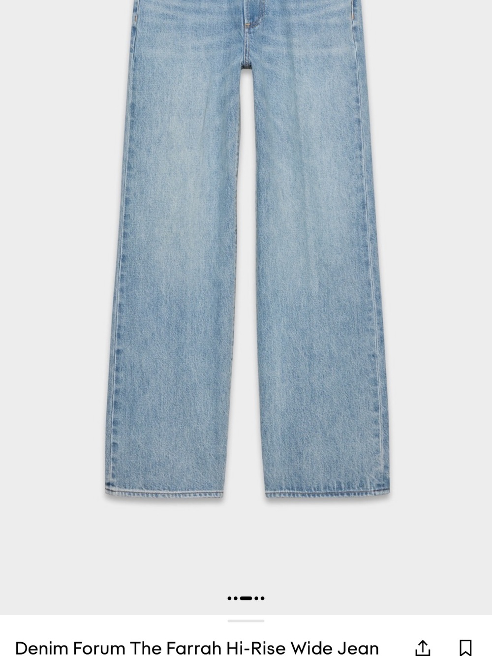 Aritzia Denim Forum Farrah Hi-Rise Wide Leg Jeans - Light Blue Wash
